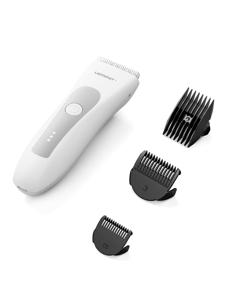 MANSPOT LADYSPOT™ Hair Finishing Trimmer Electric Shaver for Women, Women Shaving Sets, with 3 Guard and Replaceable Ceramic Blade Heads, LADYSPOT™ Pubic Hair Trimmer Kit Sets-(White) - Image 1
